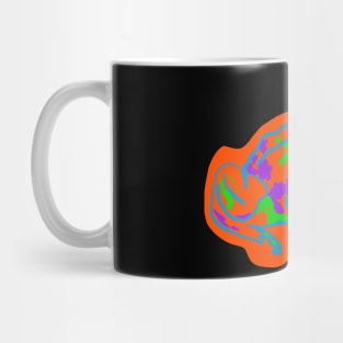 Blue Neon Frog Covered In Orange Glow Mug